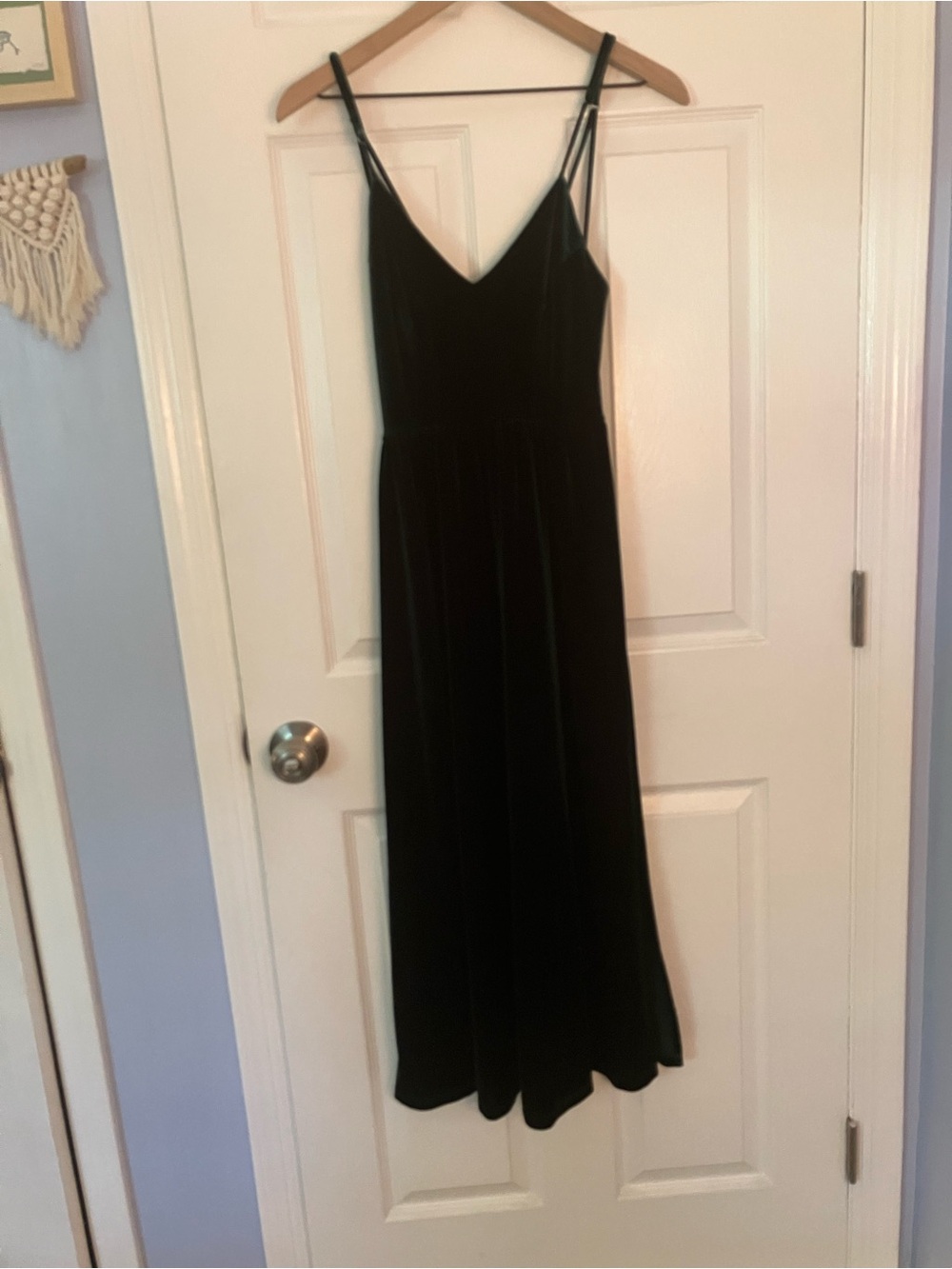 Dark green Velvet Spaghetti-Strap Dress